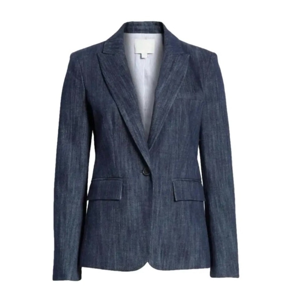 Joie Dark Blue Denim Blazer